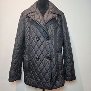 Covington Quilted Puffer Trench Jacket Women's XL Button Down